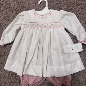 Petit Ami White and Pink Kids Matching Set